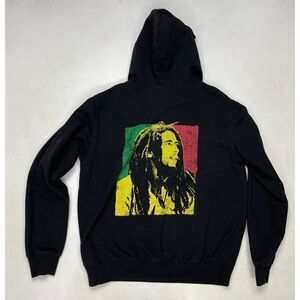 Bob Marley Graphic Pullover Hoodie Women Small Black Music